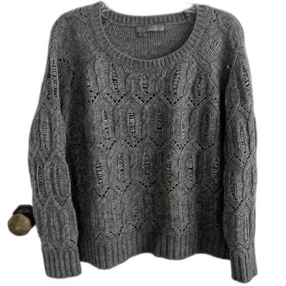 EUC 360 Sweater Salem merino wool Alpaca blend Gray Sweater Sz Med - Picture 4 of 11